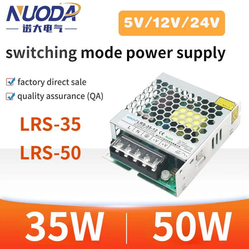 

SMPS Switching Power Supply LRS-35 LRS-50 35W 50W Overload Protection Single Output Small Volume Transformer Slim 5V 12V 24V