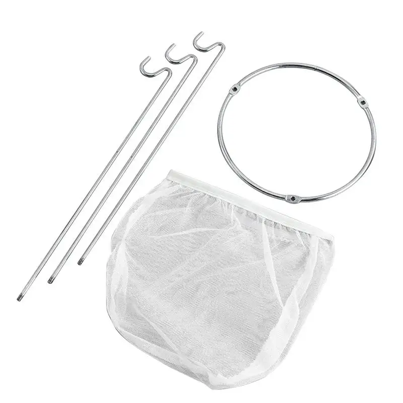 

Stainless Steel Jelly Strainer Stand With Bag With 3 Hook Legs Reusable HomemadeFilter Bag Perfect For Straining Nut Milks Soups