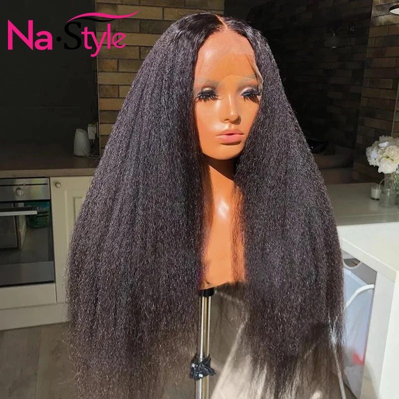 

Nastyle Real HD Lace Front Wigs Kinky Straight 250% 13x4 Frontal Wigs Human Hair Wigs Peruvian Yaki Straight 100% Human Hair