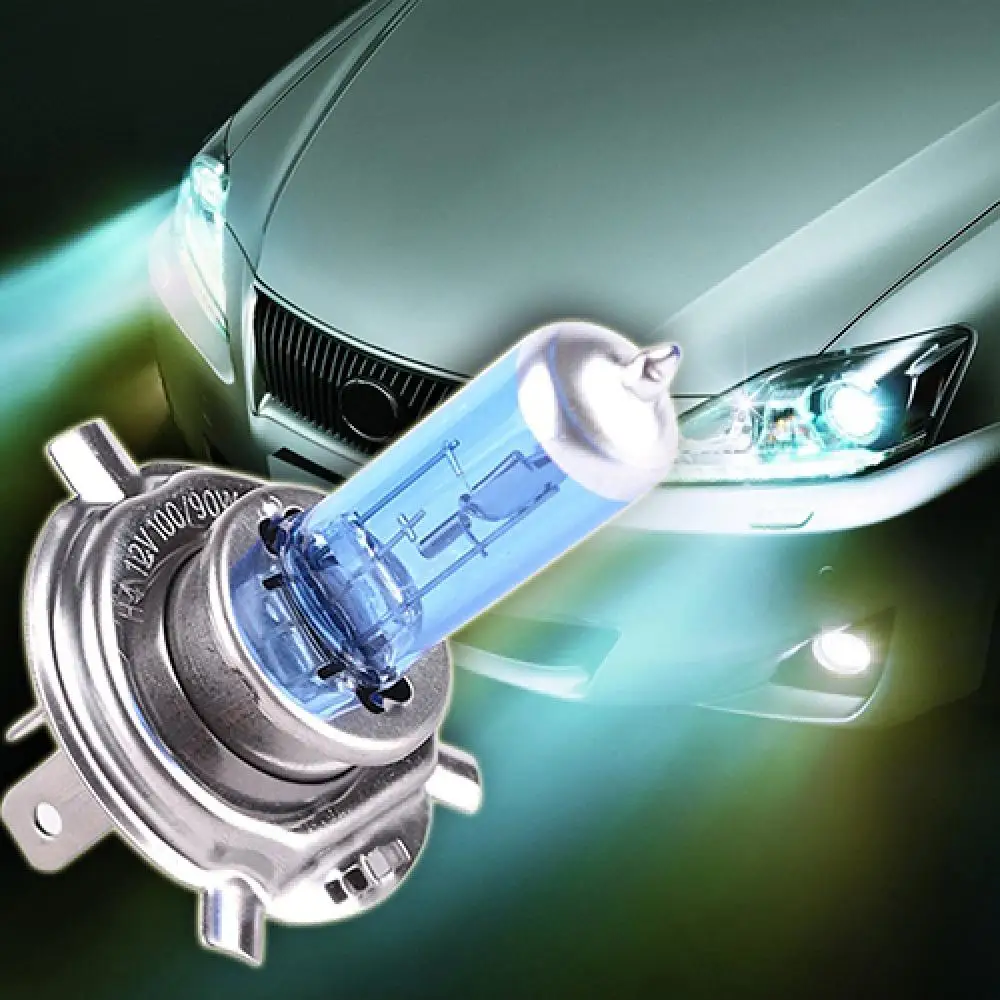 Car Headlight Bulb White H4 100/90W 12V High Low Beam Headlight Light Bulbs