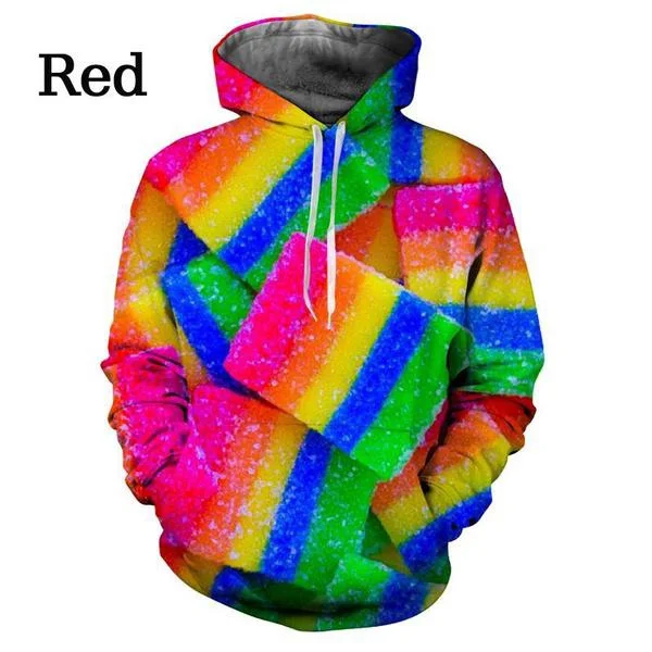 Classic Cute Snack Pattern 3D Print Hoodie Candy Pullover Everyday Versatile Sweatshirt Top