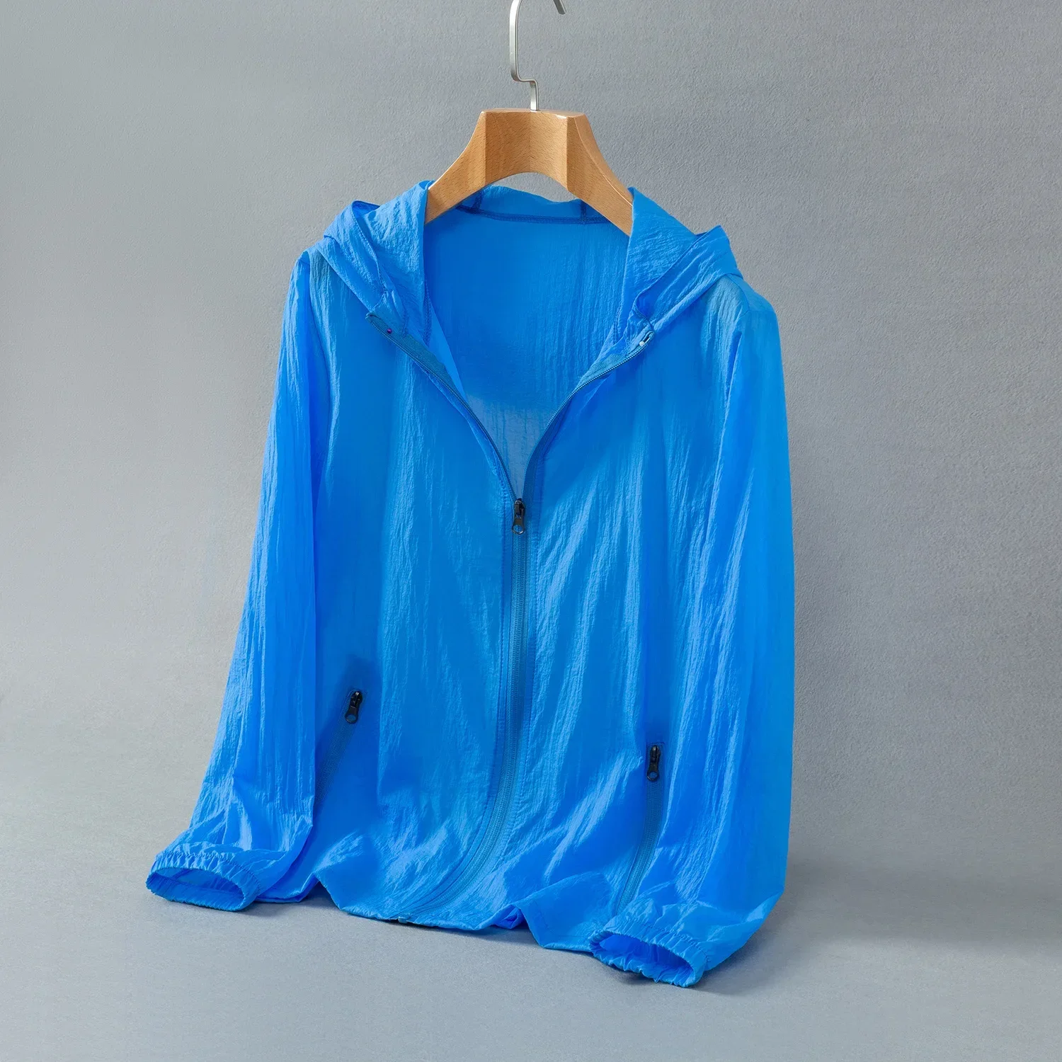 Men's Uv Blocking Hooded Jacket Windbreaker Summer Sun Protection Clothing Cut Women's Winds Male Cycling Camping Big Size Coat - Image 4