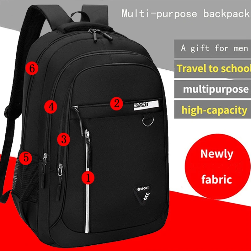 Generous Storage Business Backpack, Sleek Black Notebook Rucksack with Secure Metal Zipper Hardware for Everyday Carry