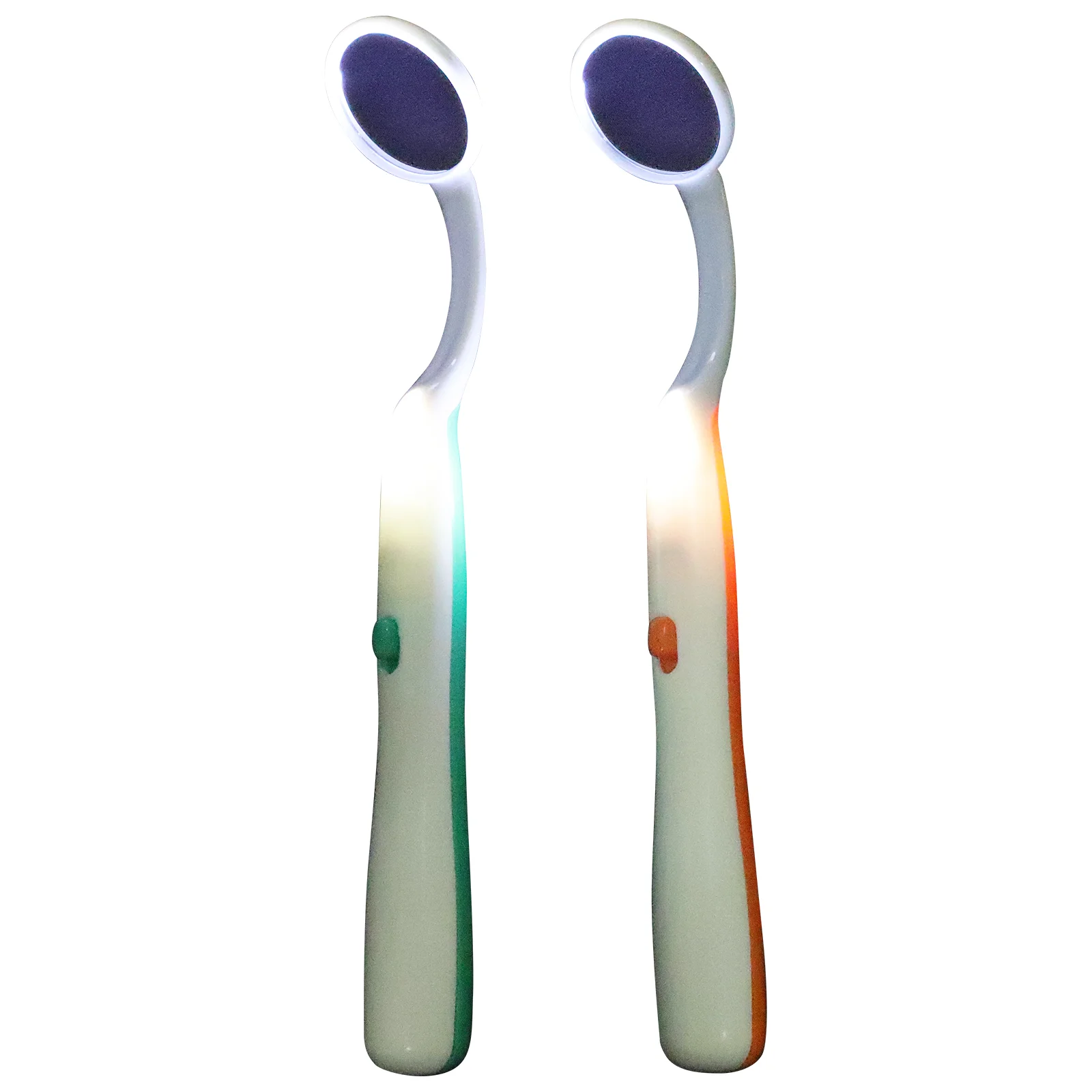 

2PCS Mirror Mouth Tooth Inspection Mirror with Bright LED Light for Dental Care (Green and Orange) Mouth mirror