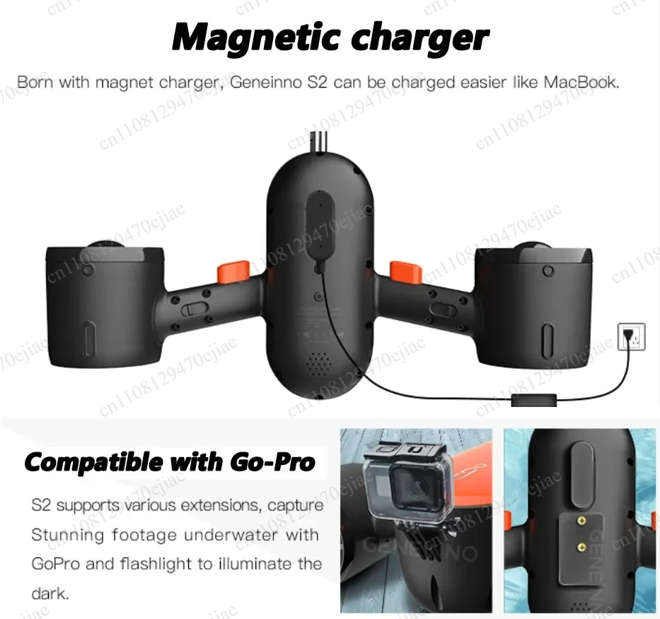 GENEINNO S2 Smart Underwater Scooter, Dual-Motor Sea Scooter for Scuba & Snorkeling, Family Aquatic Booster