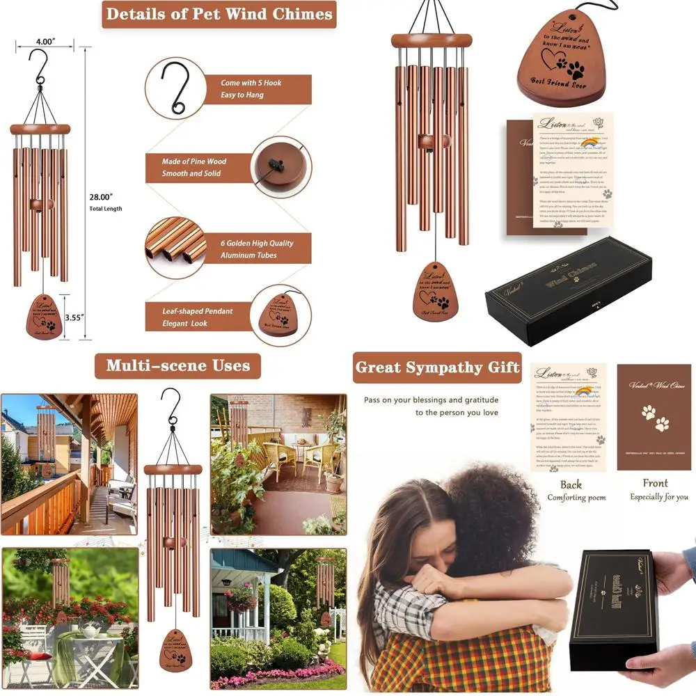 

Подарки на память о собаке, 28-дюймовые колокольчики на память о домашних животных, подарок на сочувствие домашних животных, память о потере собаки, конденционирует подарок на выезде