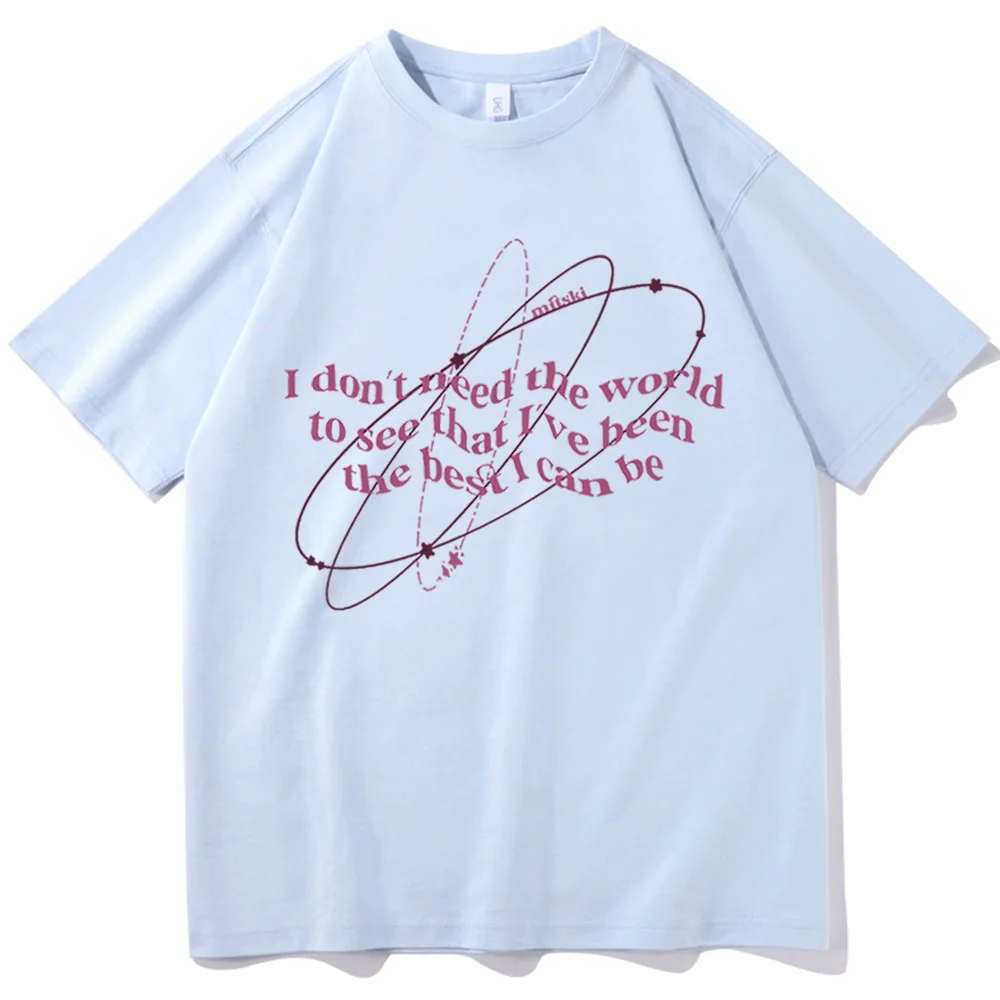 تي شيرت Mitski Francis Forever Lyrics مصنوع من مزيج القطن والبوليستر بأكمام قصيرة ورقبة دائرية ومطبوع كاجوال للصيف #4