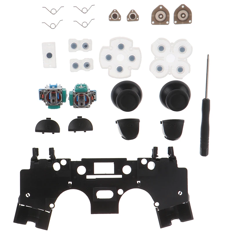 Kit de botones de gatillo para reparación de PS4, Joysticks analógicos 3D, L1, R1, L2, R2