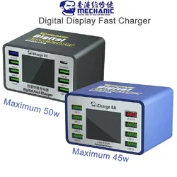 MECHANIC V-Power6 8 8S iCharge QC 3.0 USB Multi Port Tablet fast Charger Intelligent Digital Display for Phone Charging 55W 150W