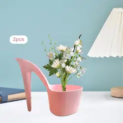 2x Flowerpot Lady Shoe Shape Art Craft Ornament Gift Home Decor High Heel Shape Table Ornaments Plant Nursery Pot Flower Pots