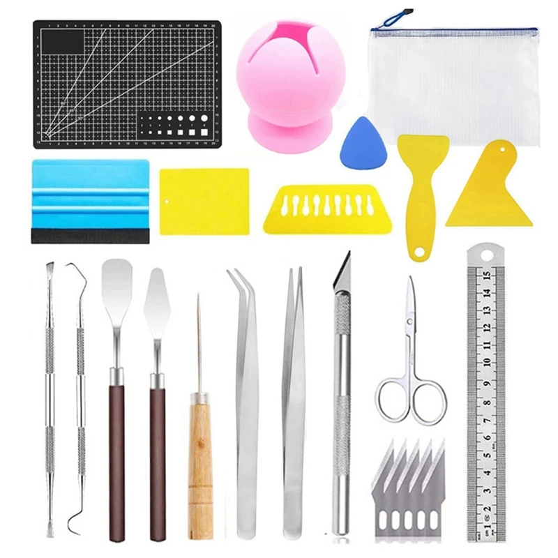 24PCS Handicraft Making Tools DIY Vinyl Embossed Carving Art Dried Flower Tool Set,DIY Kit