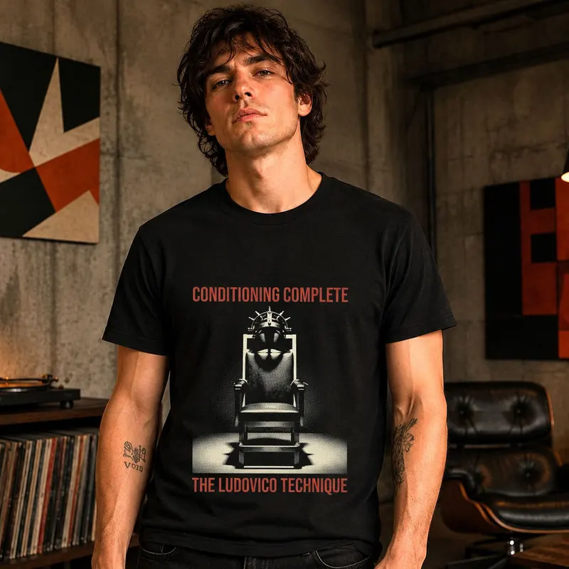 A Clockwork Orange Alex DeLarge T Shirt Vintage Movie Graphic Tee Stanley Kubrick 1970's Film Retro Short Sleeve Unisex Top