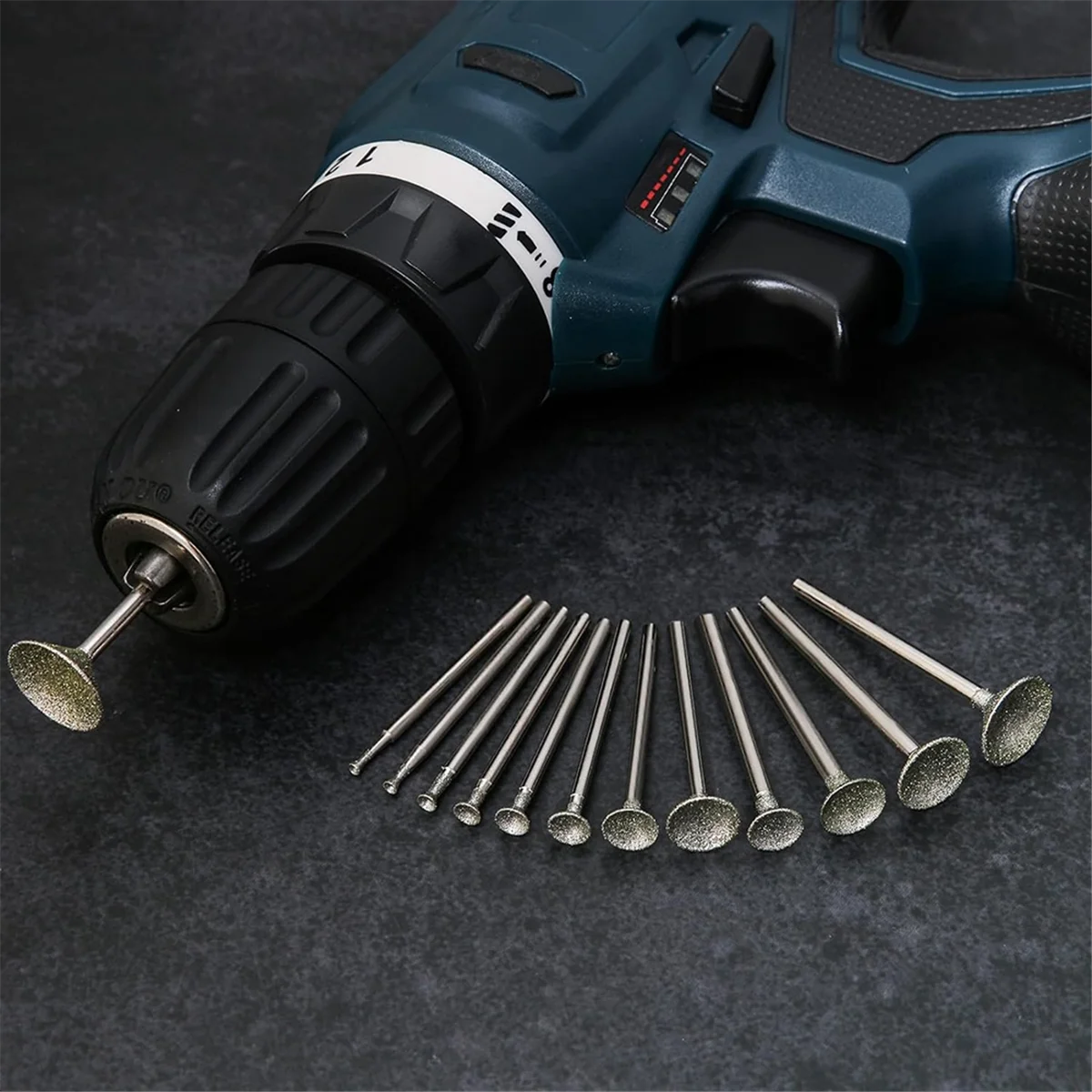 A64Z ชุดแกะสลักหิน Diamond Burr Bits ใช้งานร่วมกับ Dremel, 13 ชิ้นชุดขัดเครื่องมือโรตารี่อุปกรณ์เสริม