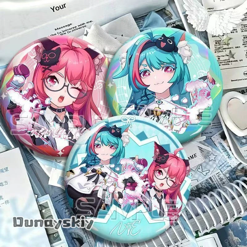 New Cosplay Nanally Coluccis Daffodill Game Neverness to Everness Peripheral Cute Brooch 58mm Metal Circle Badge Decoration