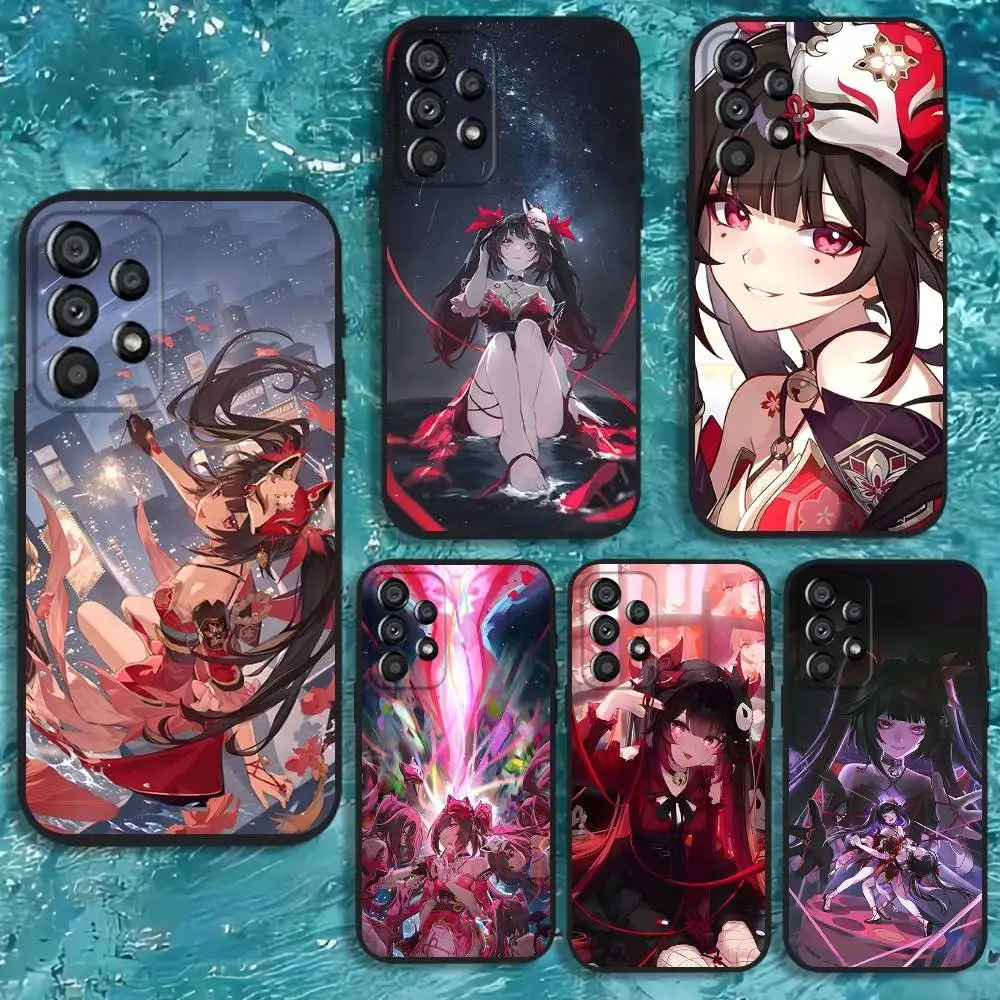 

Hanabi Honkai Star Rail Sparkle Phone Case For Samsung Galaxy A20,A21s,A22,A31,A32,A52,A53,A72,73,A80 Soft Black Cover