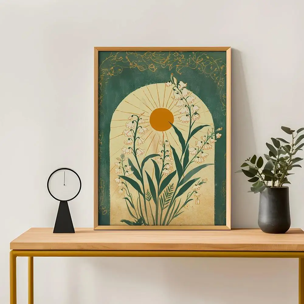 1pc frameless Canvas Painting 1pc frameless Valley Canvas Posters Prints Aesthetic Sunshine Flowers Wall Art Paintings for Livin