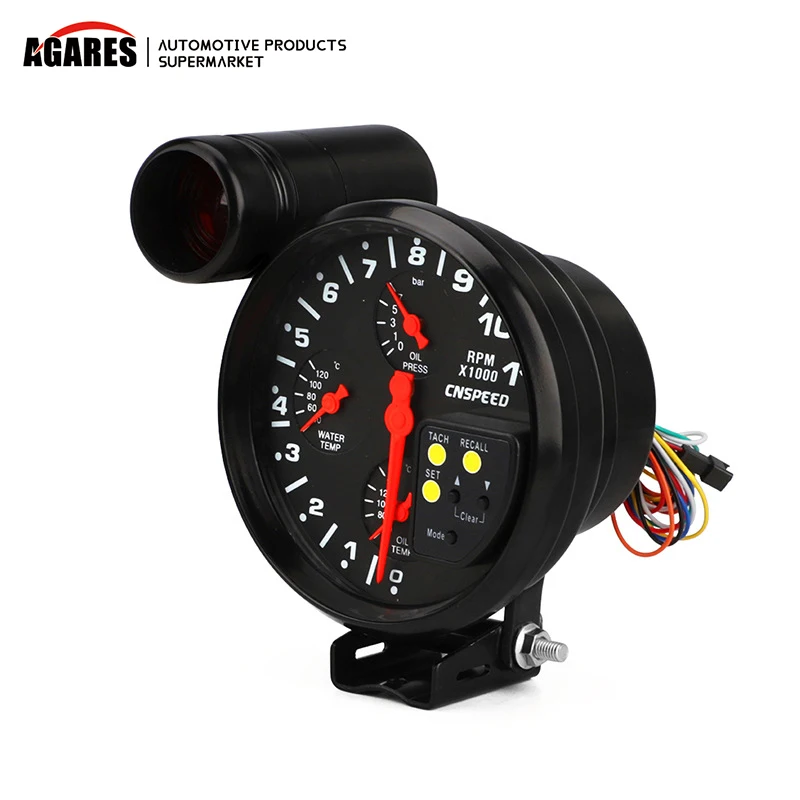 

5" 4 IN 1 Car Auto Racing Meter Water Temperature Gauge Oil Temp Gauge Oil Pressure Gauge Tachometer With Sensor