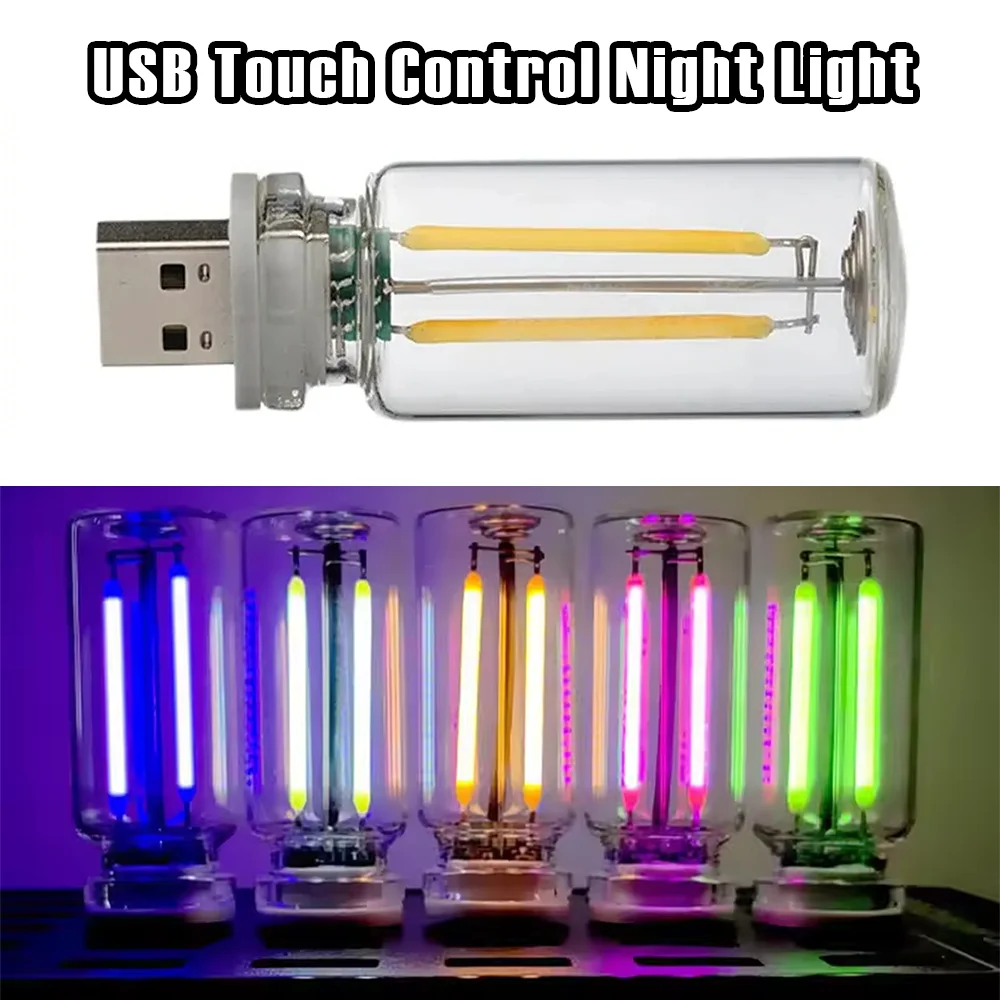 

Touch Control Mood Lights Car LED Atmosphere Lighting Camping USB Glass Bottle Bulb Bedroom Decorative Lamp Car Accessories