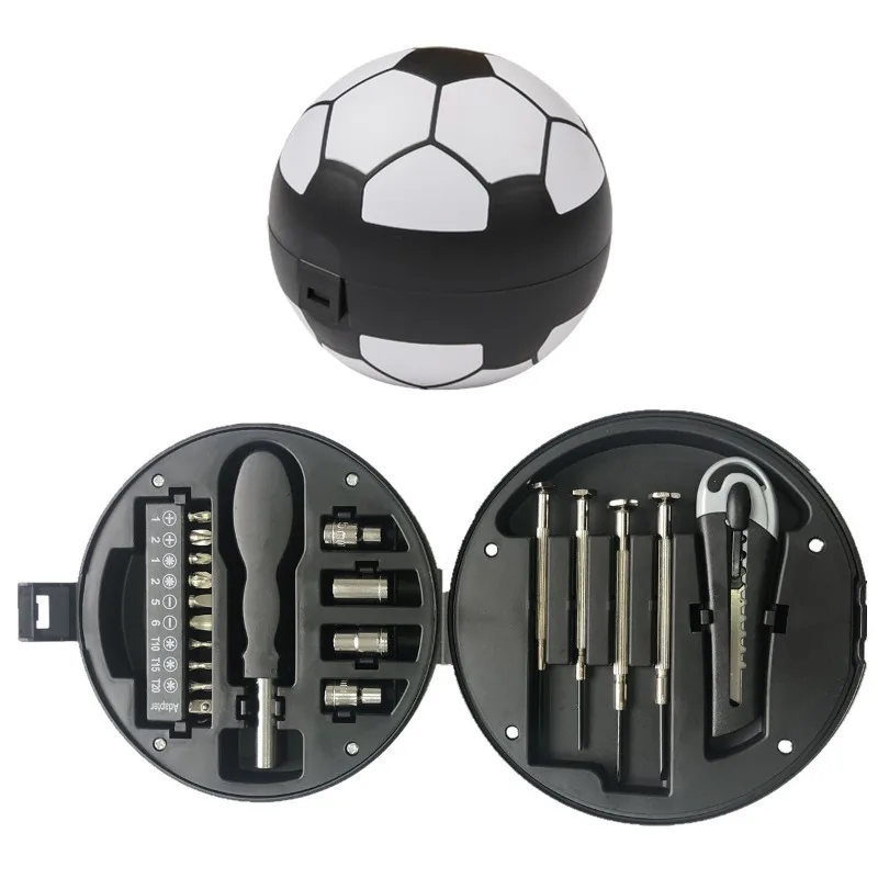 Football-shaped Design Hand Tool Sets Creative Carbon Steel Hardware Tool Set Portable Storage Box Household Universal Tools Set