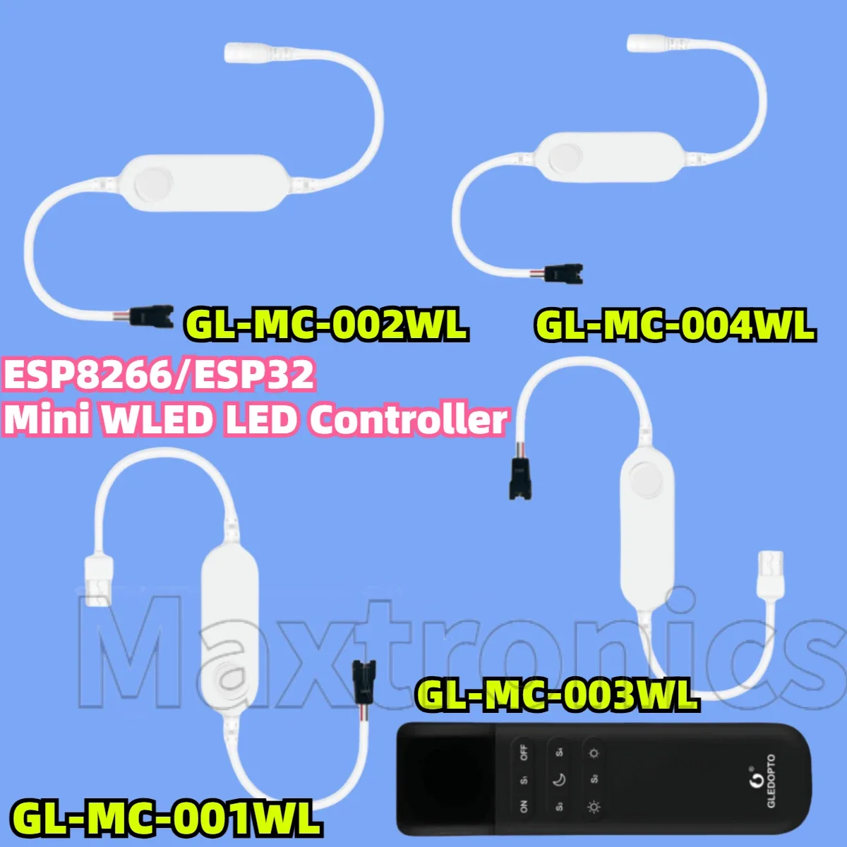 

Gledopto Mini WLED LED Controller ESP8266/ESP32 DC5V/12-24V USB RGB IC Digital Dynamic Lights For 2815 SK6812 WS2811 2812b Strip