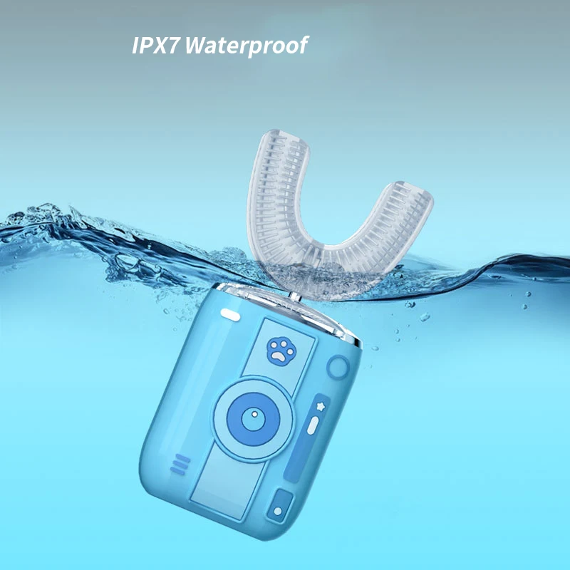 360 Degreed Sonic Electric Toothbrush for Children Adult U Type Automatic Silicone Teet Tooth Brushes Blue Light IPX7 Waterproof