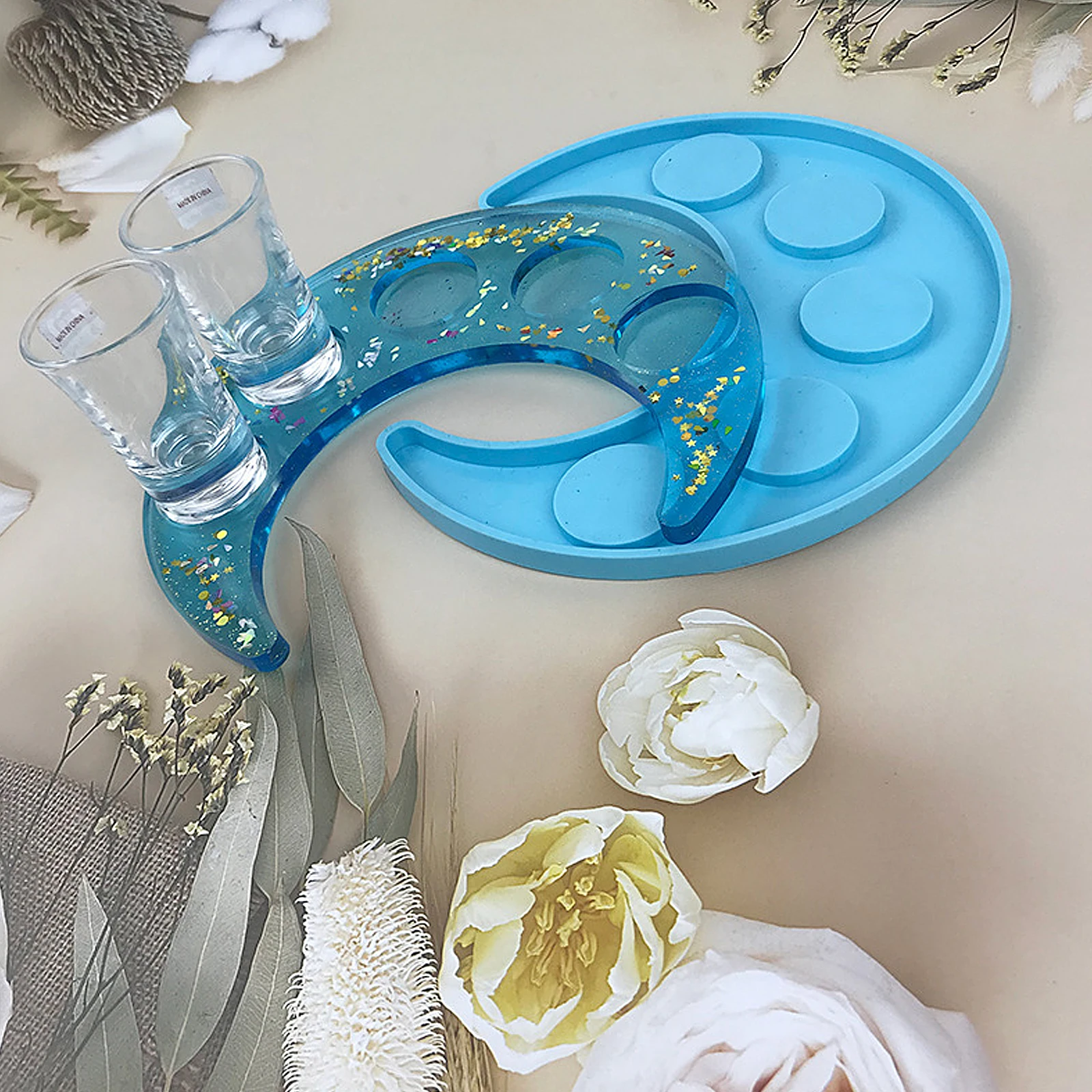 

Creative Silicone Glass Holder Mold for DIY Projects Epoxy Resin Casting Tray Silicone DIY Molds Epoxy Mold