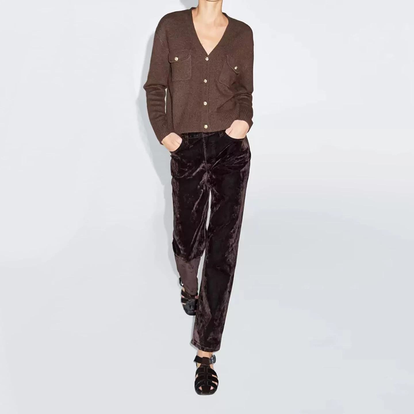 Casual Versatile V-Ne Knitted Open Cardigan Women's Sle Autumn 2025 New Arrival Faion Retro All-Match Ladies Sweater