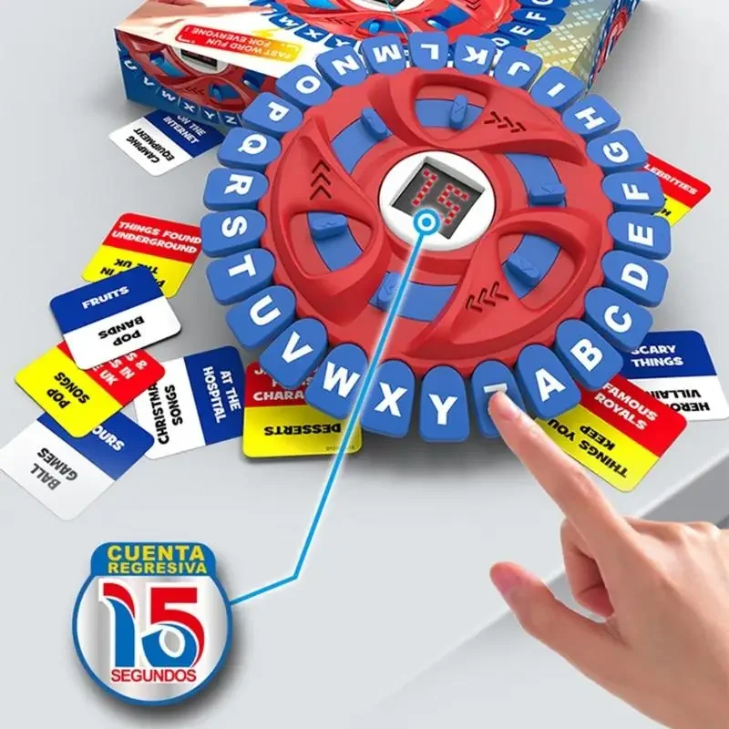 Family Word Games for Kids and Adults, Chess Board Game with 15 Seconds Display Timer and 36 Category Card,Fun Fast-paced 15UB