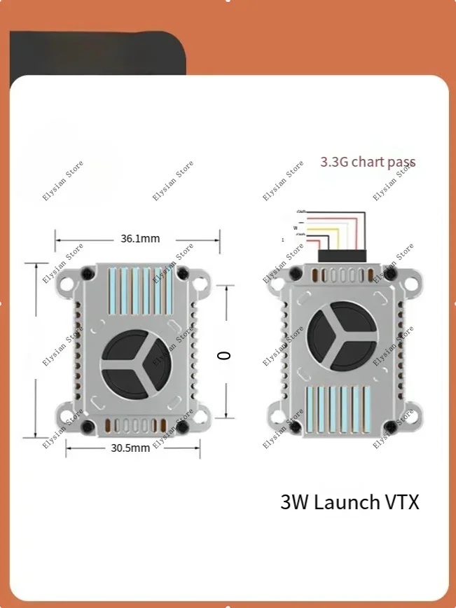 3.3G 3W VTX transmitter analog image transmission FPV traverser VRX receiver 16CH