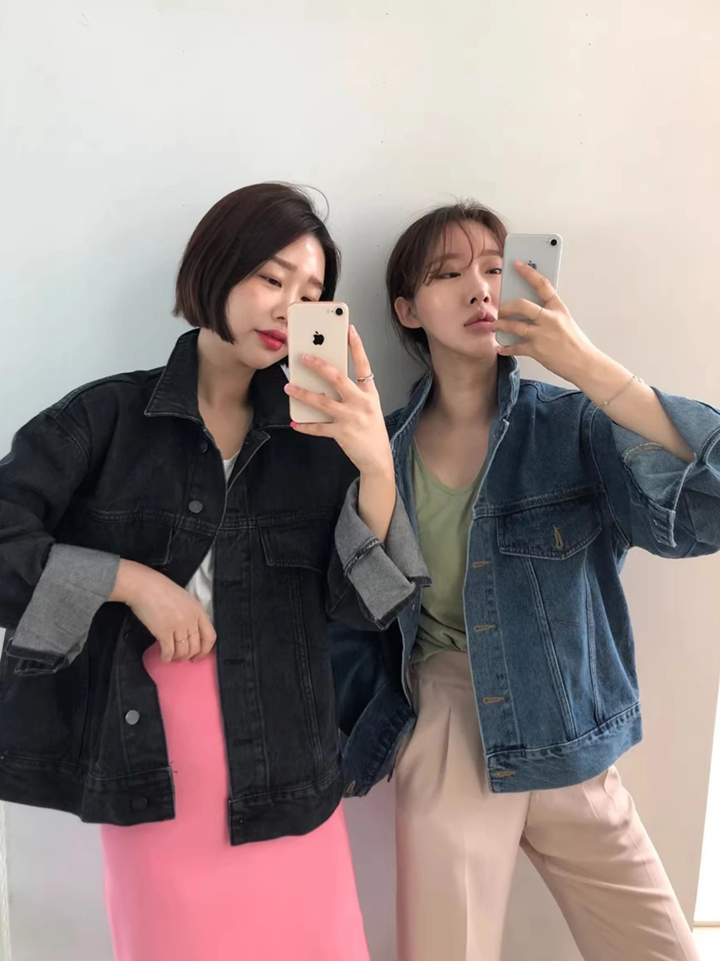 

Retro Classic Denim Blue Long Sve Collared Jaet Women's Loose Fit Versatile Top Early Spring New Sle Casual Outerwear