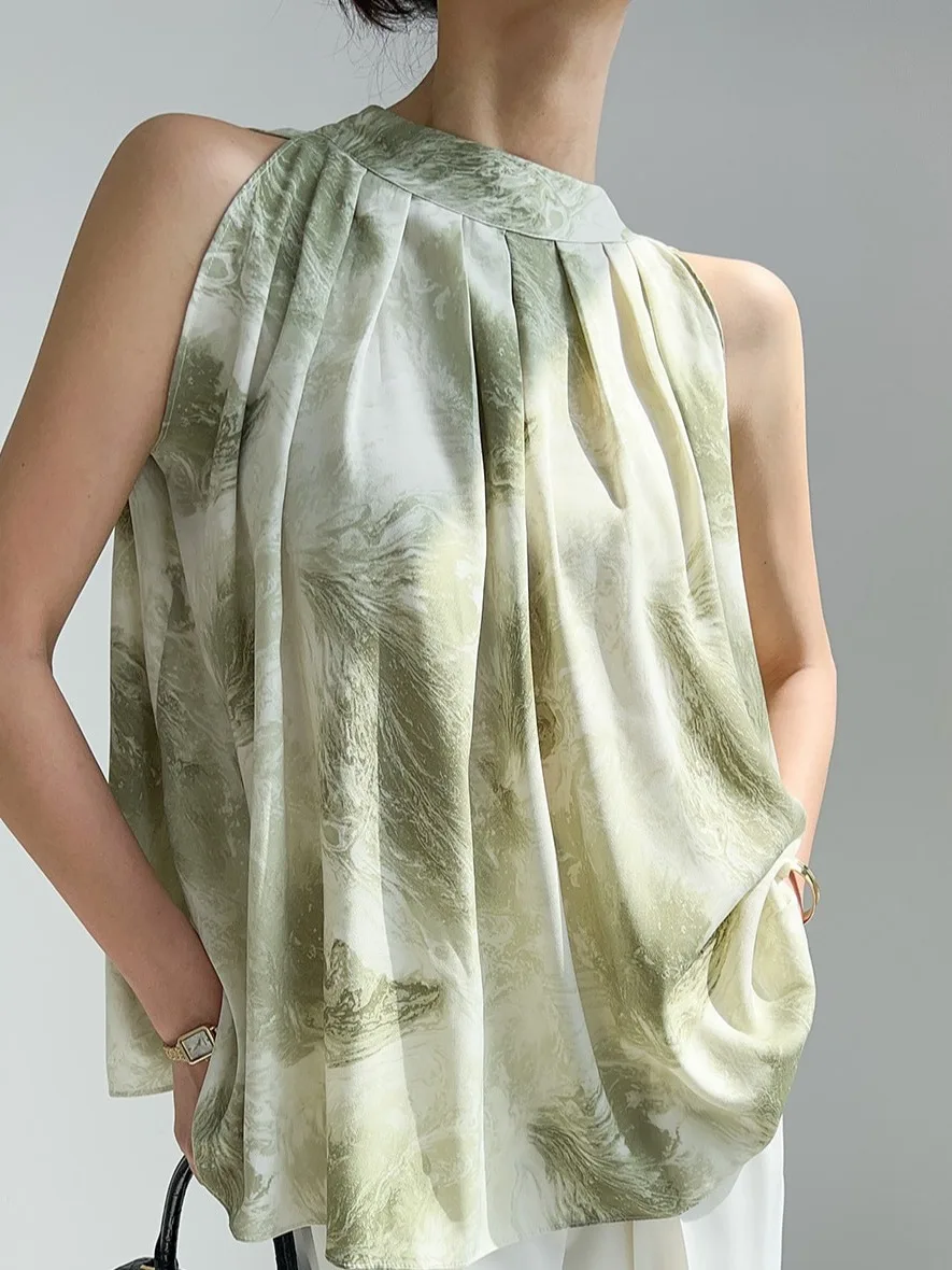 أنيقة الصيف المرأة irt شيك شخصية مطوي اتجاهين الراقية تصميم الإحساس Sa بلوزة شيفون تخفيف Sle منتظم صالح #1