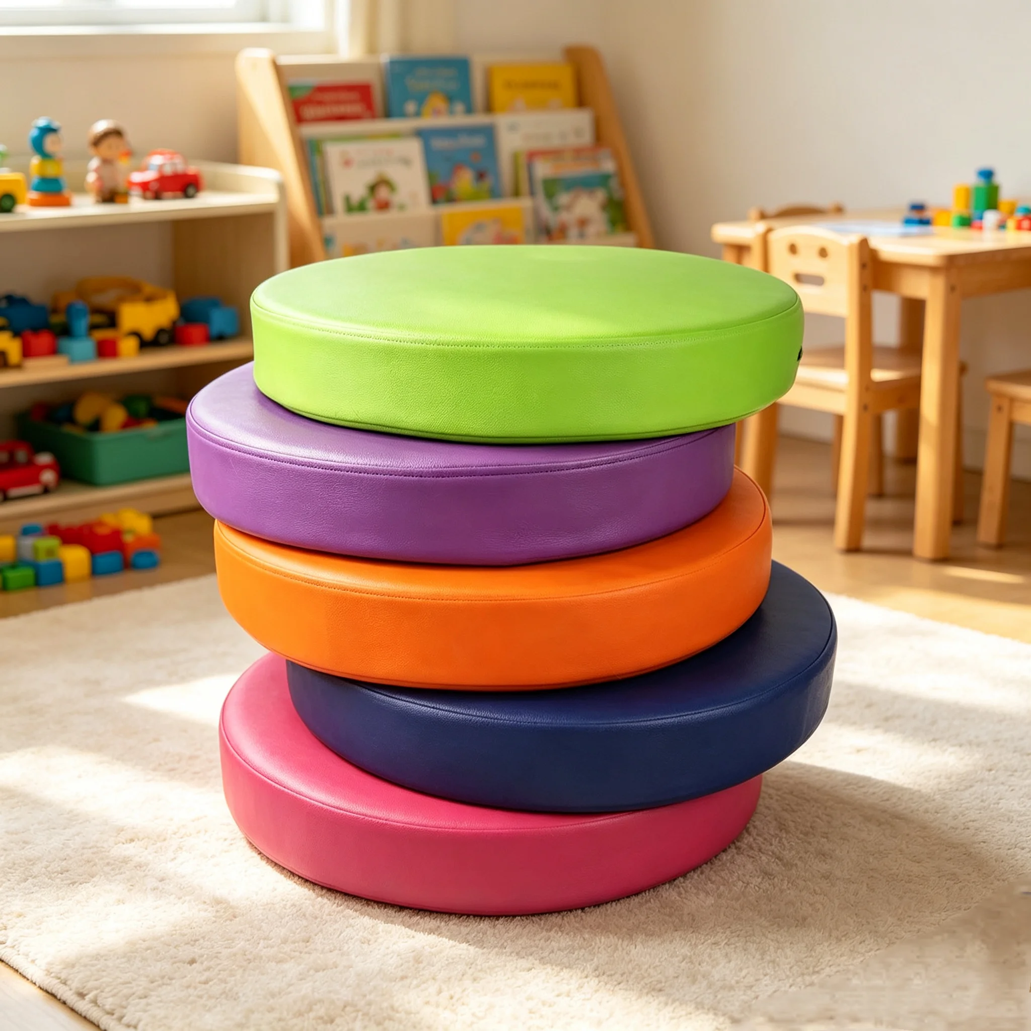 Paddle Futon Seat Cushion, Round Sponge Leather Cushion