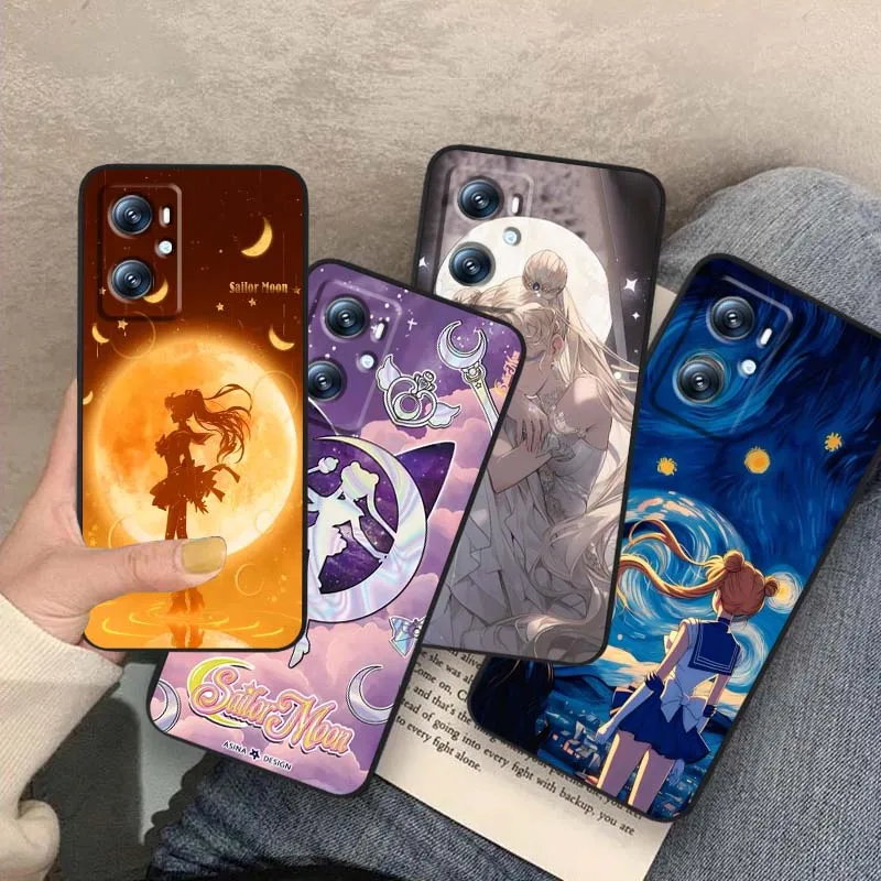 

Anime S-Sailors M-Moons Art For OPPO Reno 7 A96 A40 A58 5 6 Realme GT A74 A78 Neo2 A74 A78 Find X5 X3 X7 X8 Black Phone Case