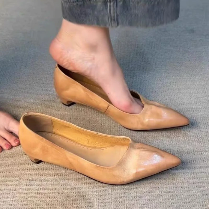 Femmes élégantes chaussures peu profondes confort chaussures femme concis mode bout pointu pompes femmes chaussures De bureau Zapatos De Mujer