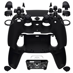 eXtremeRate Luna Redesigned Full Set Housing Shell Buttons Touchpad Cover for ps5 Controller BDM-030/040/050 - Black & Red &Gray