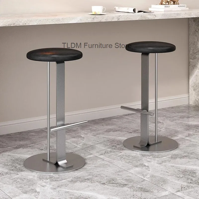Nordic Minimalist Bar Chairs Family Bar Chairs Modern Restaurant Island High Stools Bars and Cafe Creative Stool