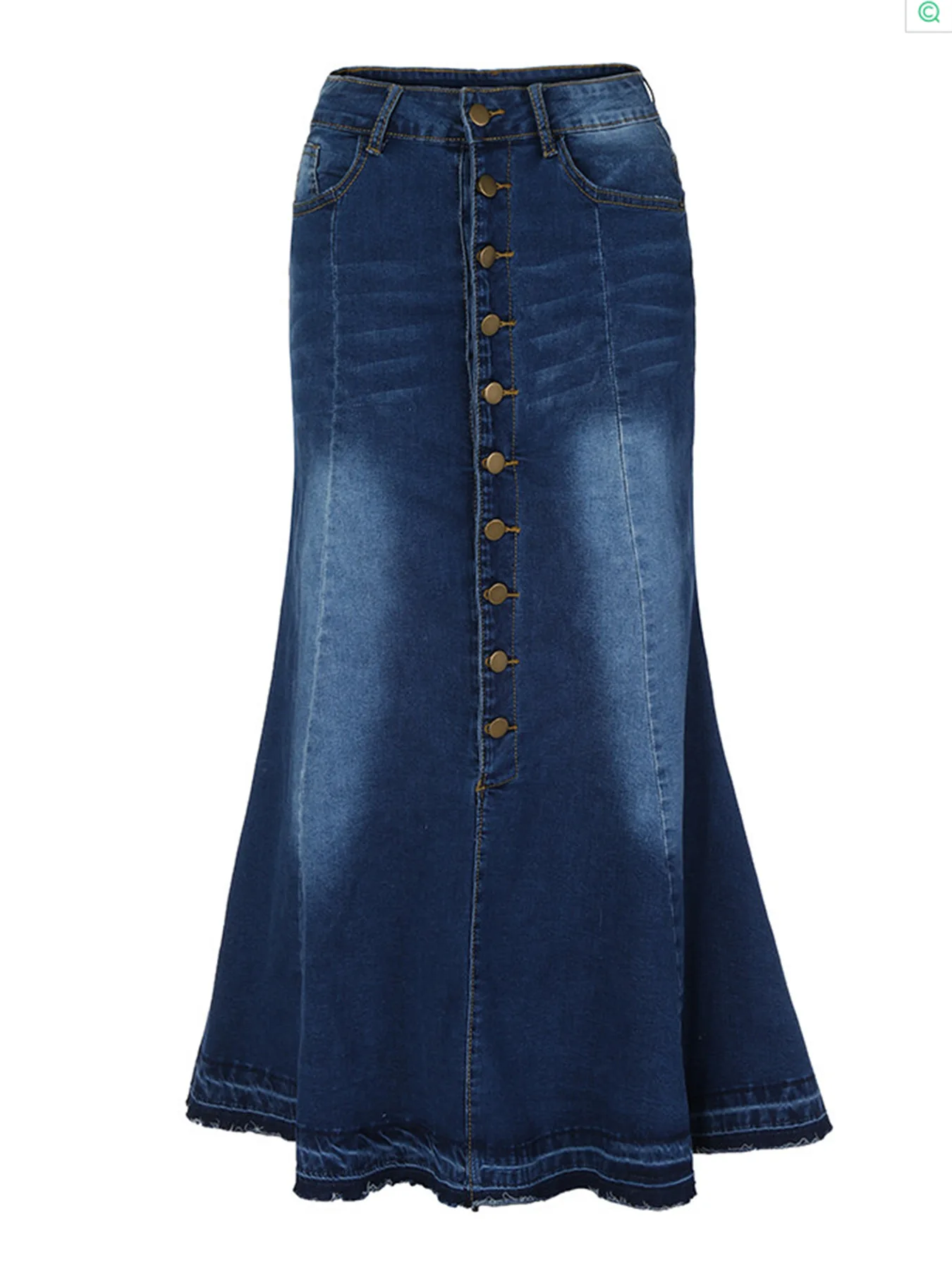 Y2k Denim Skirts Women Mermaid Skirt Stretch High Waist Washed Single Breasted Female 2025 Streetwear Vintage Distressed A Line