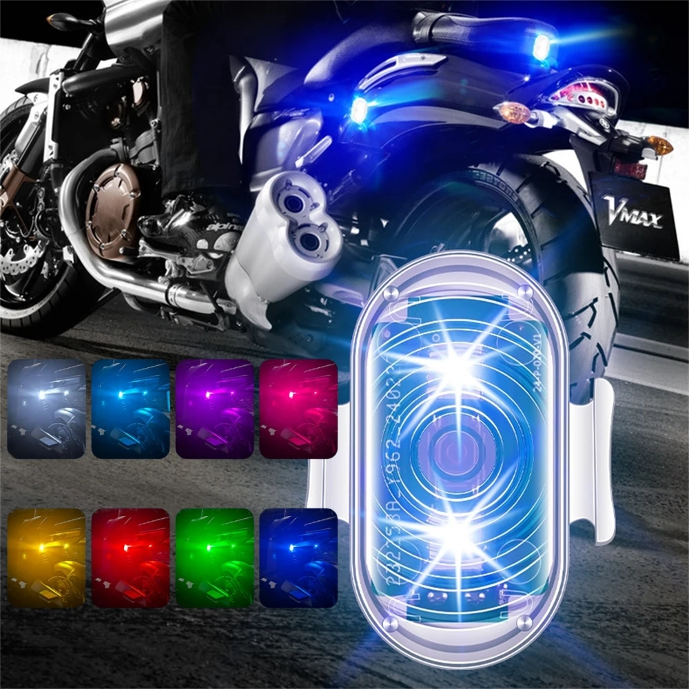 4PCS Wireless LED Strobe Light For Car Motorcycle Anti-collision Rechargeable Warning Light Flash Indicator Drones Accessories