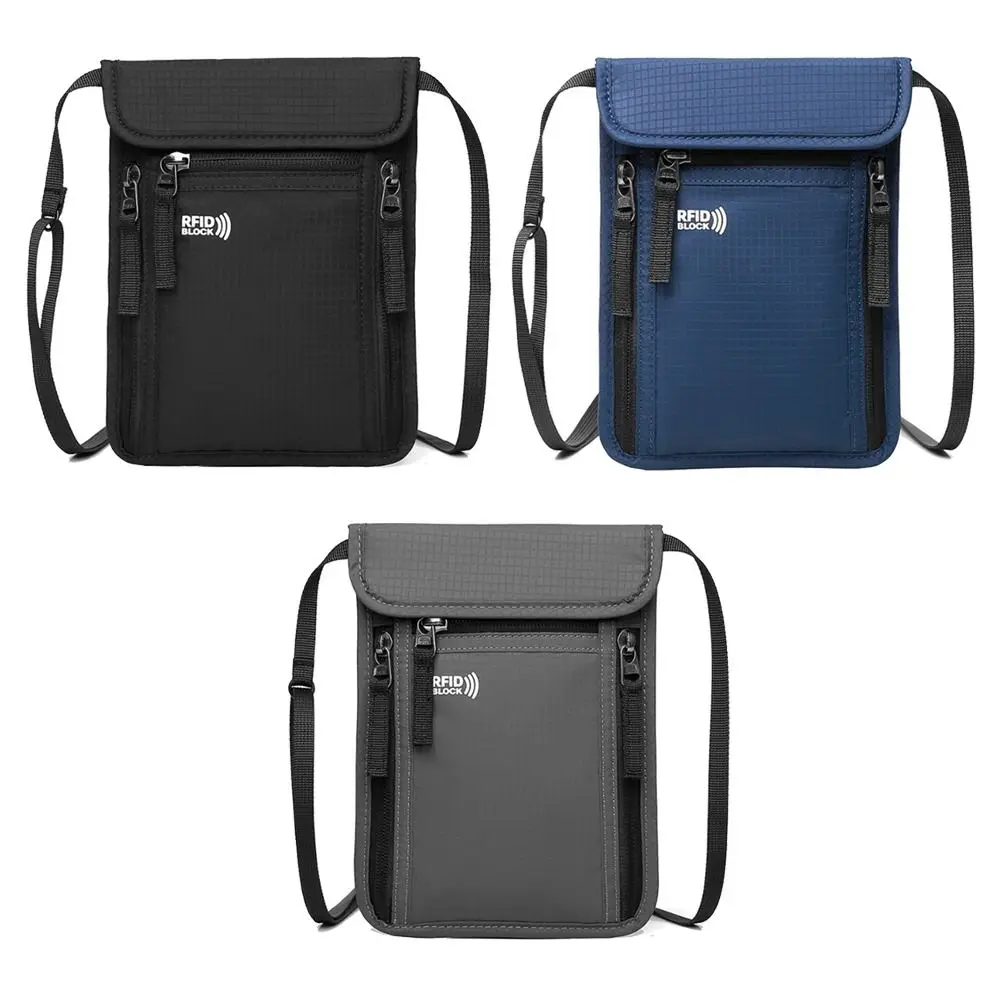 Unisex Nylon RFID Passport ID Bag Waterproof Multi-Functional Document Pouch Neck Wallet Women Wallets & Holders
