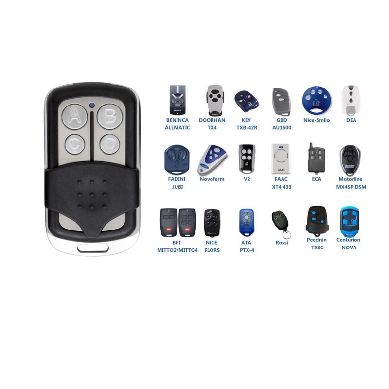 433MHZ Copy 4-Channel Remote Control Metal Clone Household Garage Door LED Light