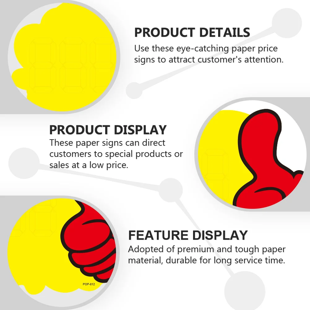 

20Pcs Market Price Signs Retail Sale Tags Funny Finger Shaped Prominent Noticeable for Stores Garage Sales Retail Sale Signs