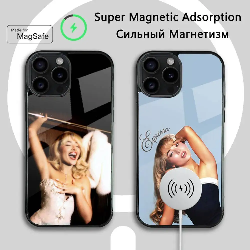 

S-Sabrina C-Carpenter Phone Case For iPhone 16 15 14 13 12 11 Plus,Pro,Max Mini Magsafe Magnetic Wireless Charging