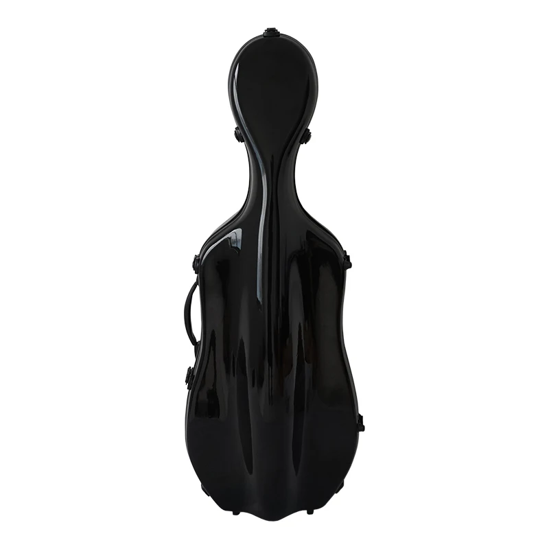 Compound Carbon Fiber Glass Black Cello Hard Case for Travel Storage