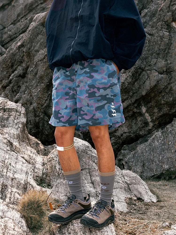 

American Camouflage Qui Dry Workwear orts Men's Women's Summer Outdoor Thin Loose Versatile Trendy Sports Five-Quarter Pants