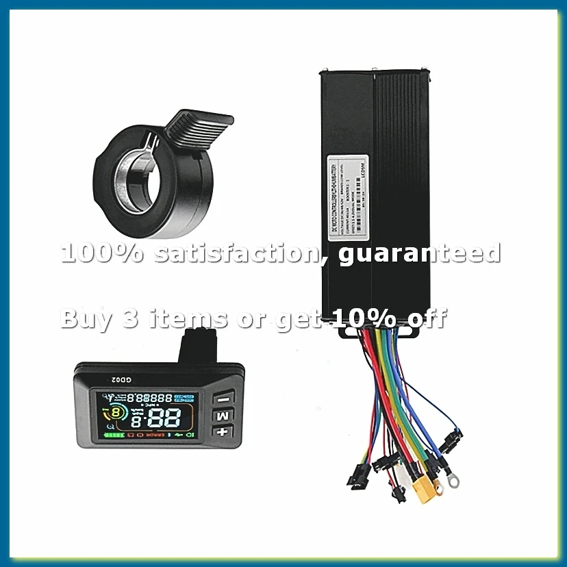 36V 48V 52V 40A Brushless Controller GD02 Meter LCD Display+130X Throttle Kit for Electric Scooter E-Bike Repair Kit-A32R