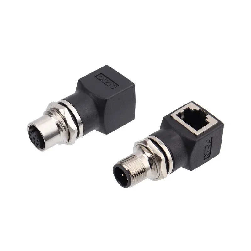 M12 4Pin Dcode Connector 8core A-type X D Type to RJ45 Male Female Plug Socket Adapter Network Cable