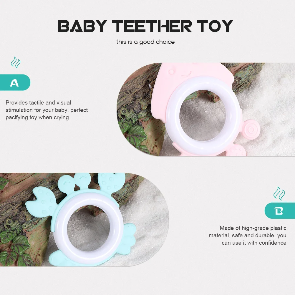 

4 шт. детские пластиковые молярные прорезыватели забавные захваты для младенцев жевательный шейкер игрушка детский прорезыватель жевательный