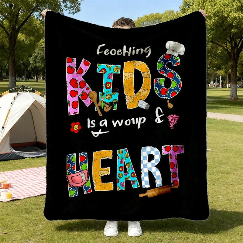 Lunch Lady Flannel Blanket, Feeding Is A Work Of Heart