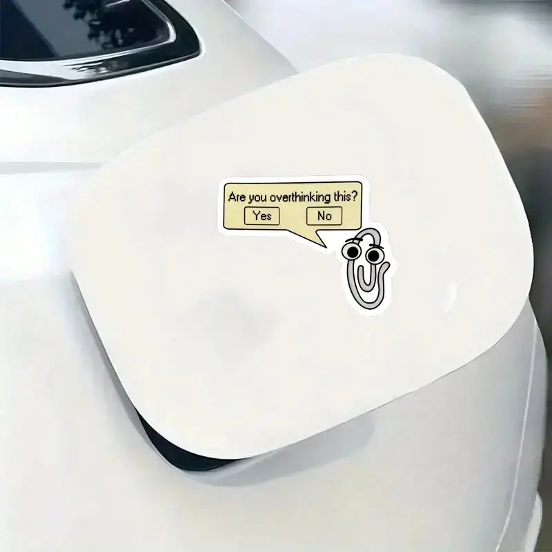 [ملصق علاجي مضحك] HAILUREY مضحك "هل أن أفكر في هذا؟" ملصق Clippy - ملصق فينيل متين لأجهزة الكمبيوتر المحمولة،