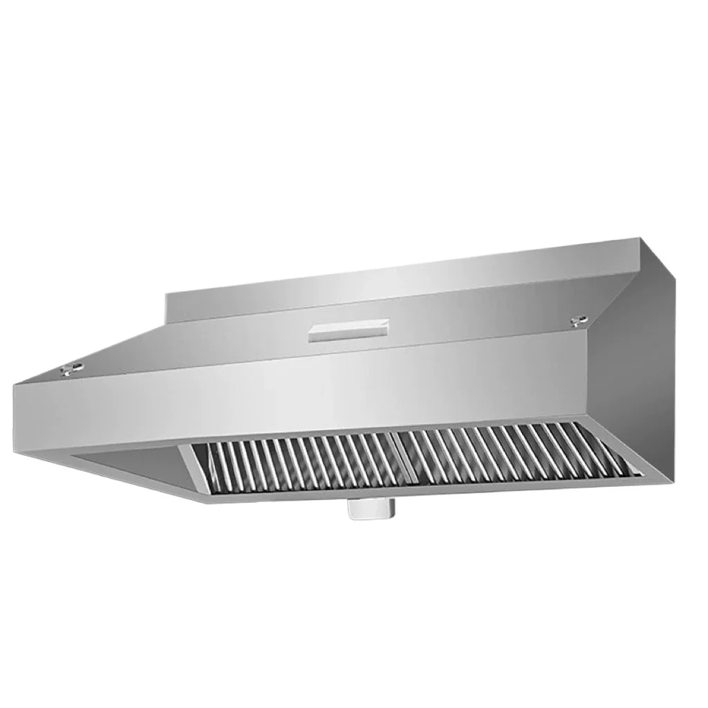Commercial Stainless Steel Oil Fume Hood for Canteens, Powerful Suction and Exhaust Fan